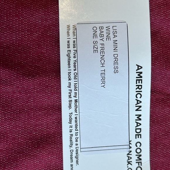 Yana K One Size Baby French Terry Poncho Tunic Dress Burgundy NWT - Picture 6 of 7